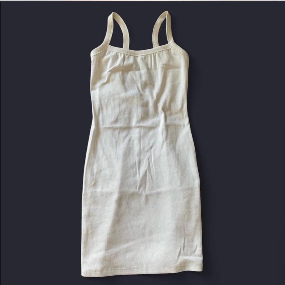 White Mini Ribbed Dress - Picture 6 of 8